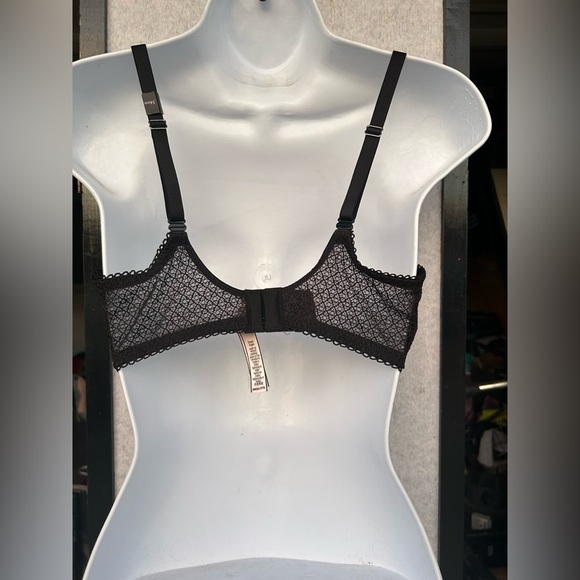 Victoria's Secret Black Dream Angels Push-Up Bra Without Padding Lace Sheer 34DD - Picture 4 of 6